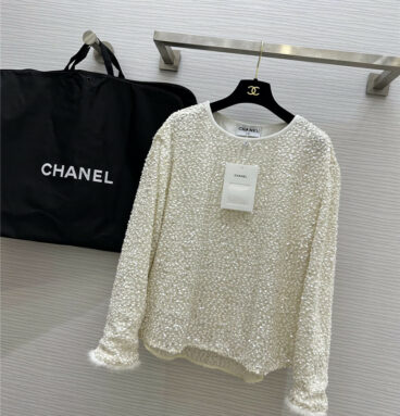 chanel heavy sequined top