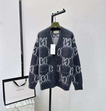 gucci new reversible design mohair cardigan jacket
