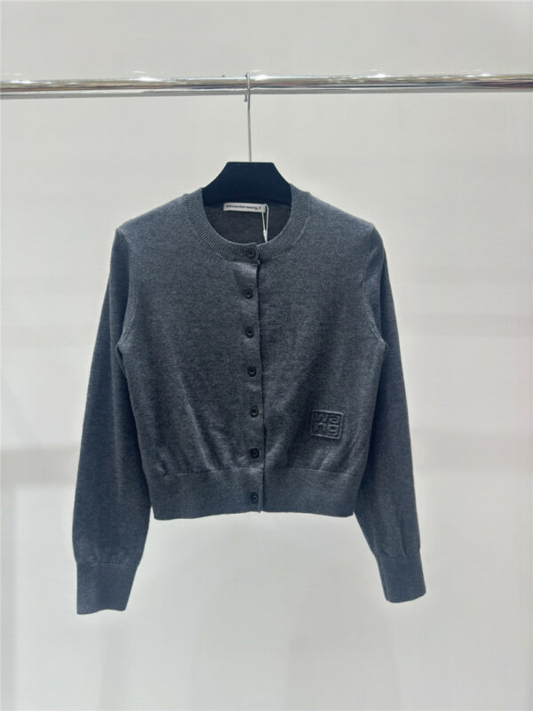 alexander wang new letter round neck knitted cardigan
