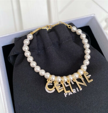 celine letter pearl bracelet