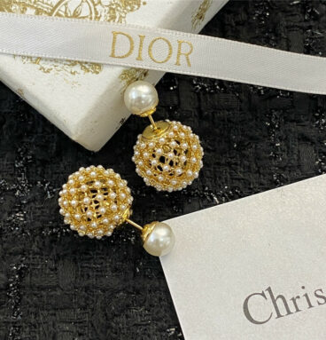 dior new double bead earrings