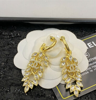 chanel gold wheat earrings earrings