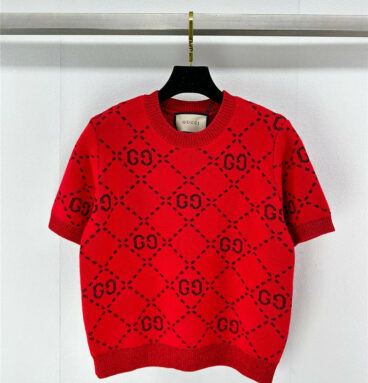 gucci knitted gold silk short sleeves