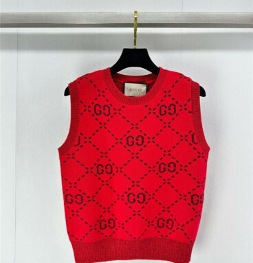 gucci knitted gold silk vest