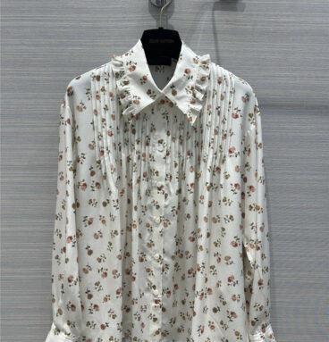 louis vuitton LV retro floral print silk shirt