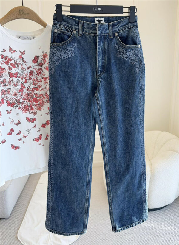 dior new embroidered jeans