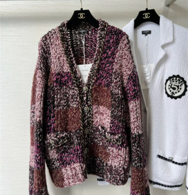 chanel chain knitted cardigan