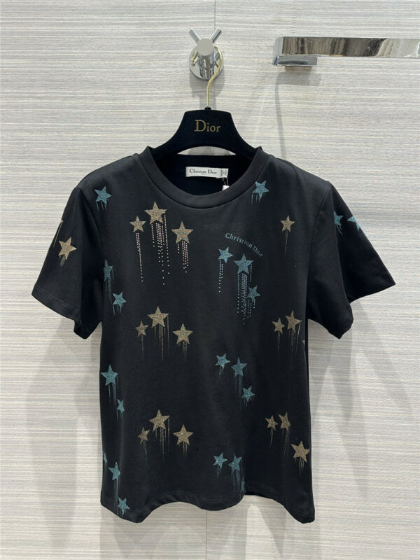 dior bronzing shooting star shiny printed T-shirt