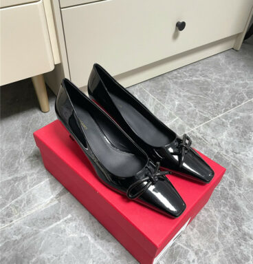 Salvatore Ferragamo pointed toe kitten heels high heels