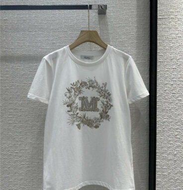 MaxMara luxury sparkling rhinestone cotton T-shirt