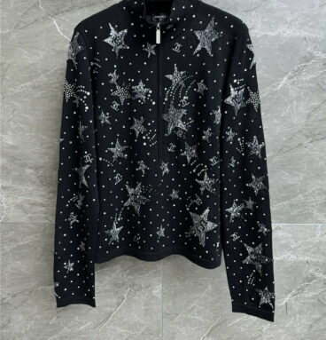 chanel diamond star knitted sweater
