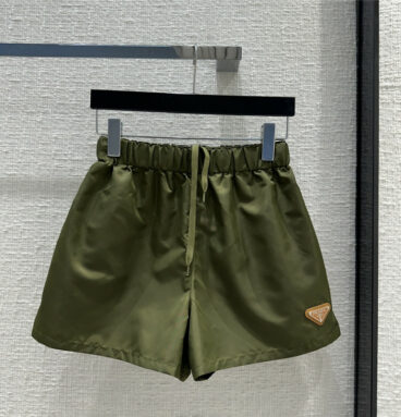 prada green nylon casual shorts