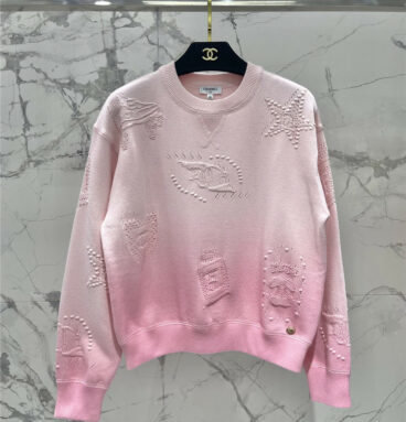 chanel new gradient jacquard pullover top