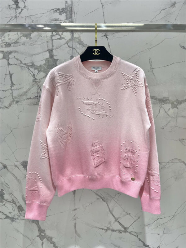 chanel new gradient jacquard pullover top