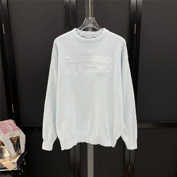 alexander wang embossed crew neck knitted sweater