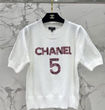 chanel wool crew neck knitted top
