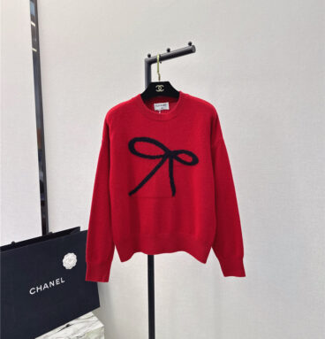 chanel new bow knitted pattern knitted sweater