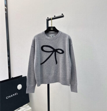 chanel new bow knitted pattern knitted sweater