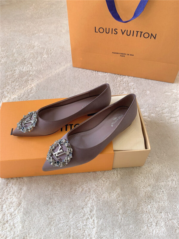 louis vuitton LV silk diamond buckle high heels