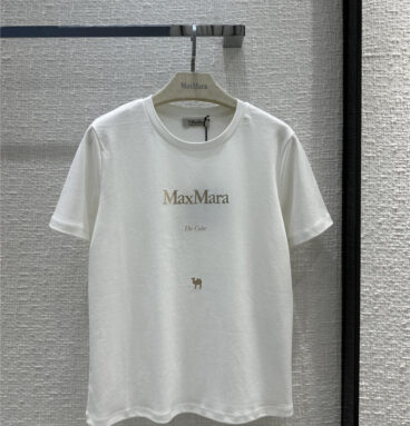 MaxMara new logo bronzing camel print T-shirt