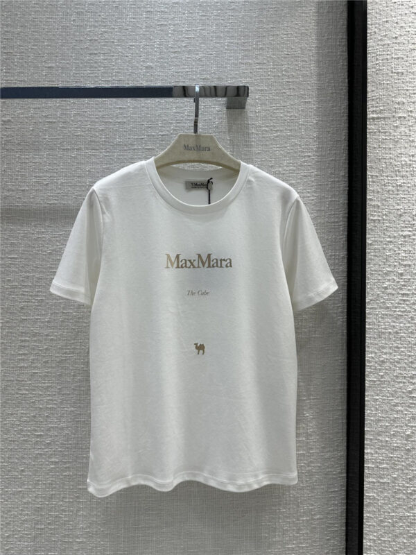 MaxMara new logo bronzing camel print T-shirt