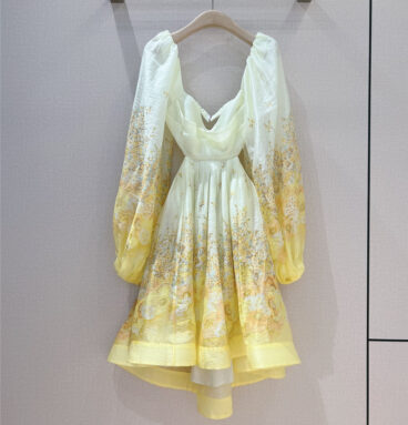 zimm floral silk and linen mini skirt