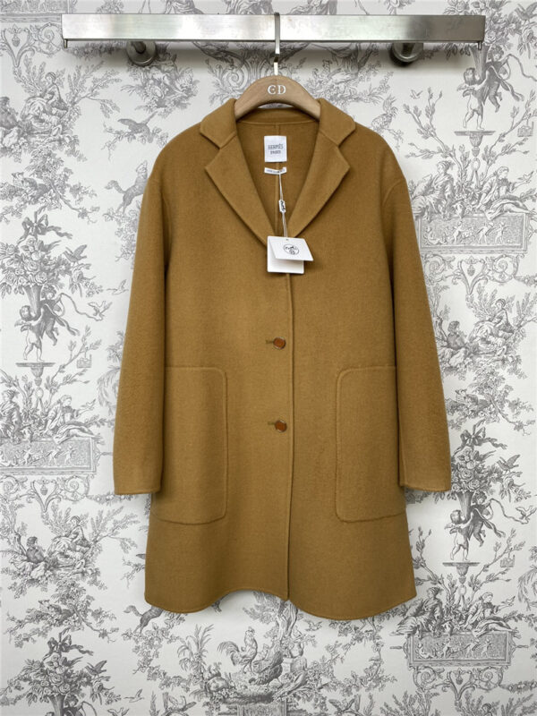 Hermès new wool mid-length coat