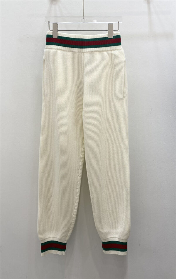gucci legged knitted trousers