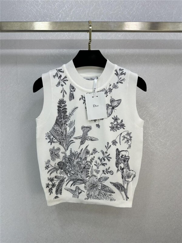 dior jungle animal embroidered vest