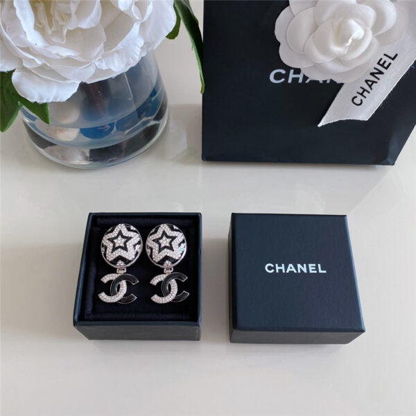 chanel five-pointed star double c earrings