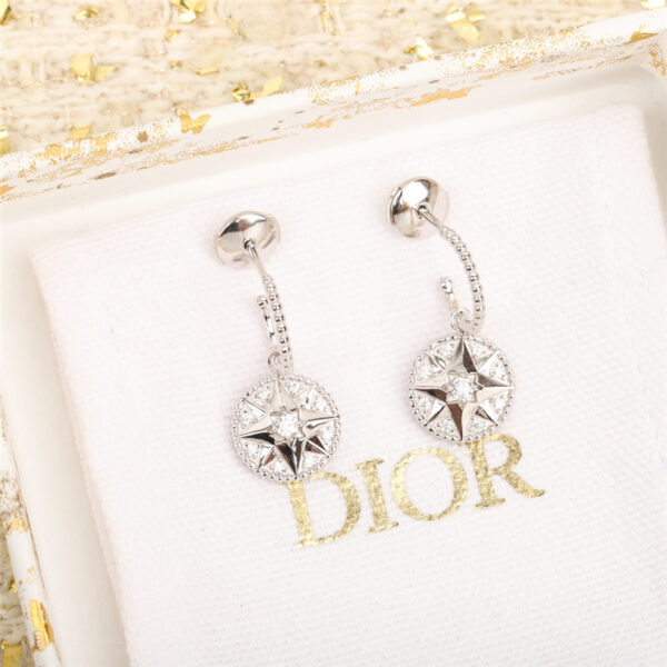 dior compass diamond earrings
