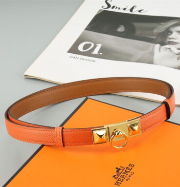 Hermès antique gold finish metal square buckle belt