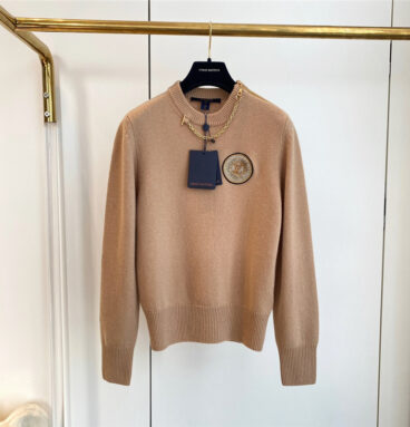 louis vuitton LV chain and zipper embellished sweater