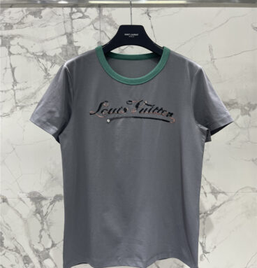YSL chest sequined monogram T-shirt