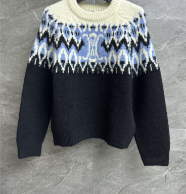 celine fair isle jacquard sweater