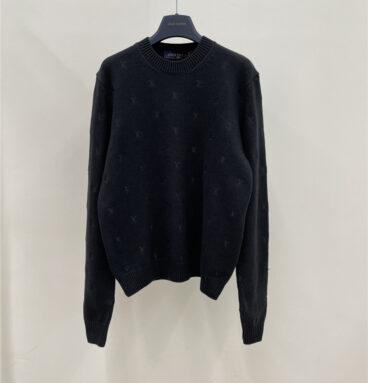 louis vuitton LV logo letter jacquard embroidered wool sweater