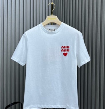 miumiu leather lettered love T-shirt