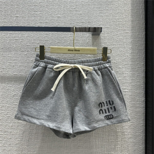 miumiu gray sports shorts