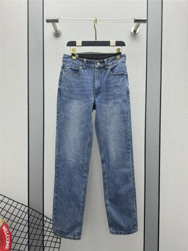 alexander wang fake two piece straight jeans