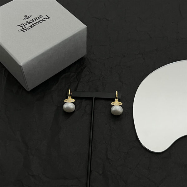 Vivienne Westwood Saturn Pearl Stud Earrings