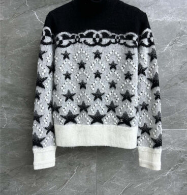 chanel turtleneck star sweater