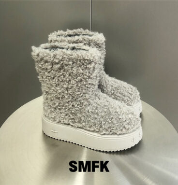smfk furry short boots thick sole snow boots