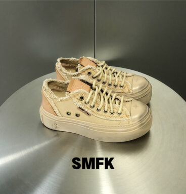 smfk cross lace-up canvas shoes skate shoes