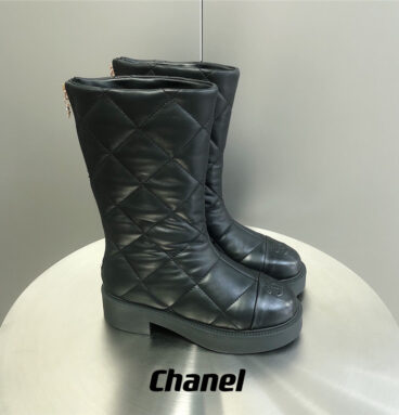 chanel rhombus platform boots