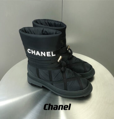 chanel wool snow boots