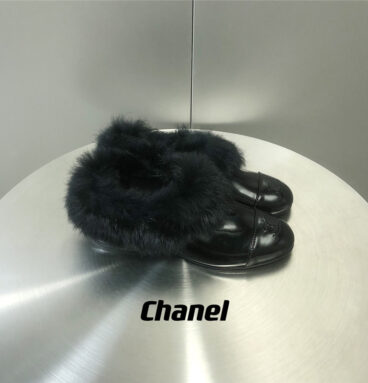 chanel furry shoes