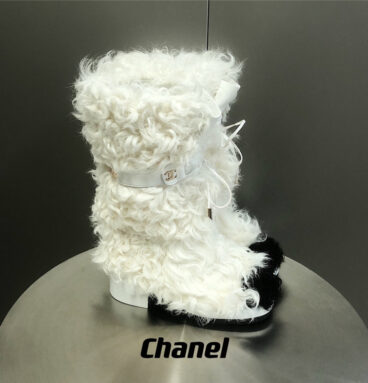 chanel furry boots