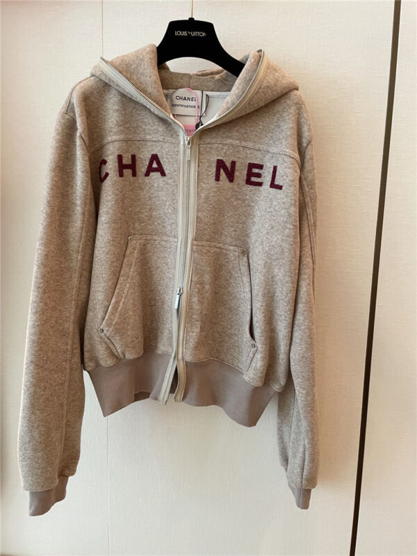 chanel new hooded thin fleece sweatshirt