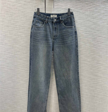 miumiu straight-leg jeans with embroidered back pocket logo