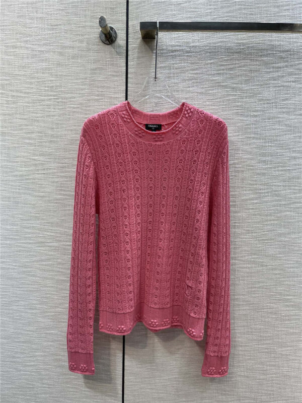 chanel hollow jacquard knitted long sleeves